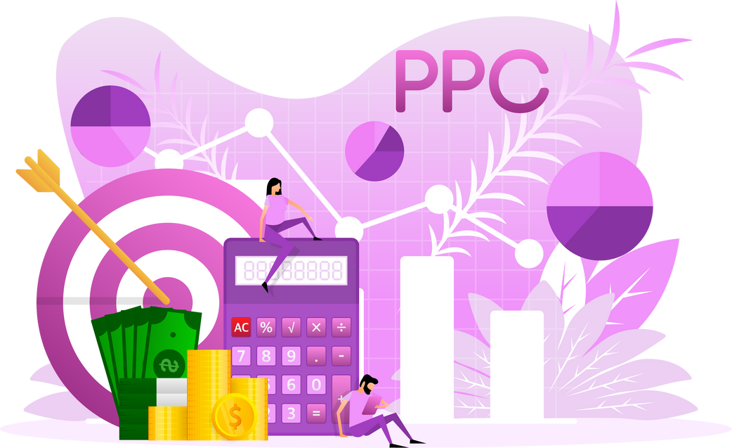 Ppc people for marketing design. Isometric vector illustration. Social media marketing